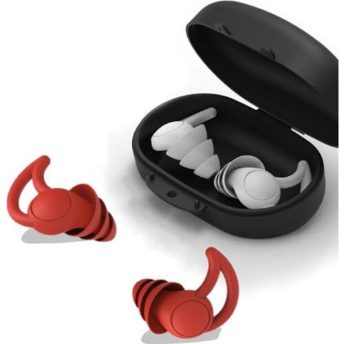 1Pair Soft Silicone Ear Plugs Tapered Travel Noise Reduction Earplugs Sleep Sound Insulation Ear Protector 2/3 Layers
