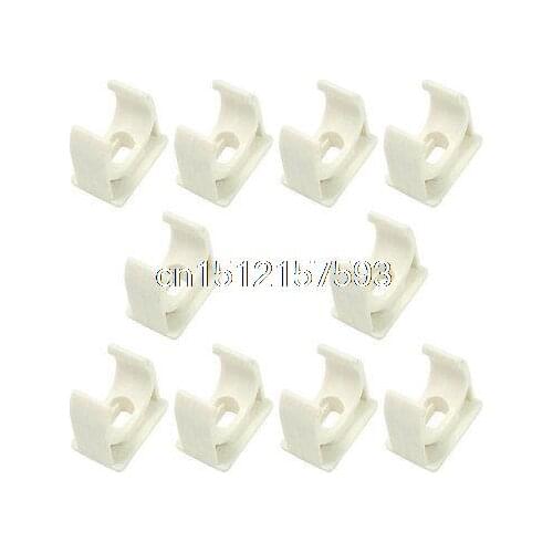 10 Pcs 20mm Diameter White PVC Water Supply Pipe Clamps Clips Fittings