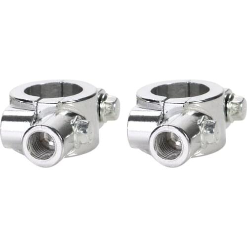2pcs Universal Motorcycle Handlebar Mirror Mount 10mm 7/8in Aluminum Clamp