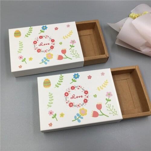 30Pcs Kraft Paper Drawer Type Craft Gift Box New Style Handmade Soap Packaging Boxes For Wedding Party Candy Boxes