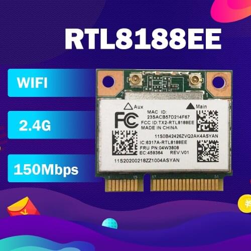 Ralink RTL8188ee Half Mini PCIe Wireless Wlan Card FRU:04W3808 /FRU:04W3819 For Lenovo Thinkpad E145 E545 B4400 B5400 H530