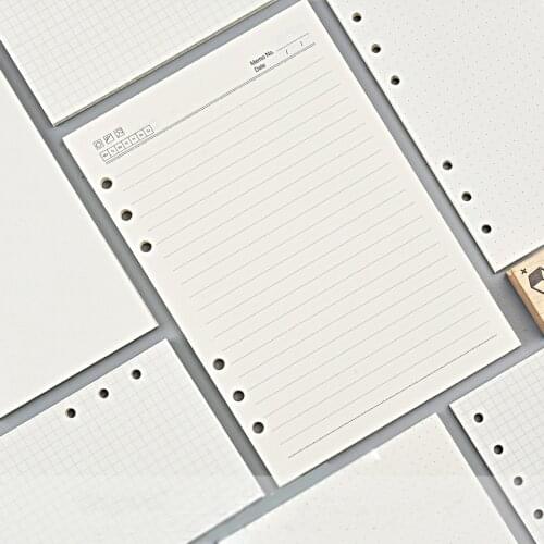 Journal Agenda Plannner Notebook A5 A6 Insert Refills Loose Leaf 6 Holes Spiral Ring Binder Diary Planner Inner Core 100g Paper