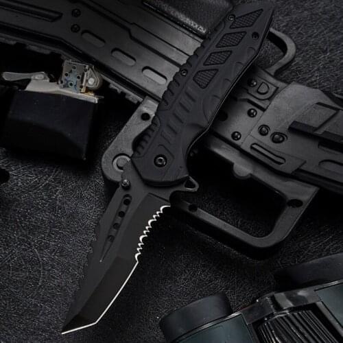 Brand Black Folding Pocket Knife Survival Tactical Knife Combat Outdoor Hiking Camping Hunting Knives Self-defense Multi Tool
