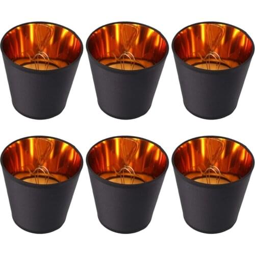 GTBL Black Lamp Shades with Gold Lining Clip on Light Shades Candle Chandelier Lampshades, Set of 6