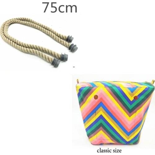 Long Beige Hemp Rope With Classic Set Lining Zipper Pocket For Classic for Obag Canvas Insert Shoulder handles 2021