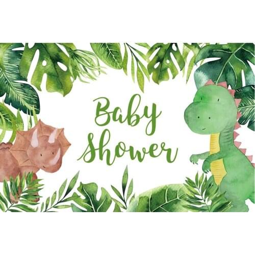 Baby Shower Backdrop Green Leaves Photography Background Holiday Celebration Party Decoration Photo Booth Studio Prop
