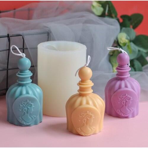 DIY Classical Portrait Perfume Bottle Vase Shape Candle Mold Silicone Simulation Handicrafts Soap Mould Home Decoration