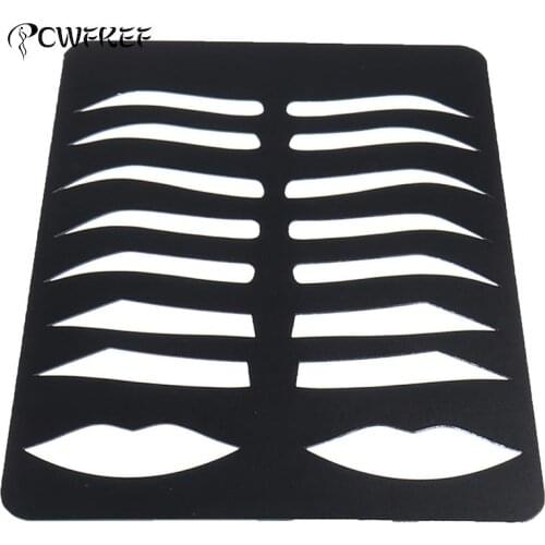 Reusable Eyebrow Practice Stencil Brow Lips Template For Microblading Practice Eyebrow Drawing Lip Coloring Training Supplies