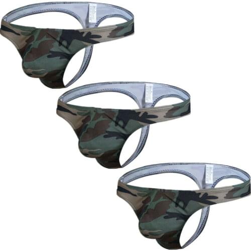 Fashion Camouflage Mens Sexy Underwear Bikini Briefs Mens G String Thongs Panties Sexy Lingerie String Pouch Underpants For Male