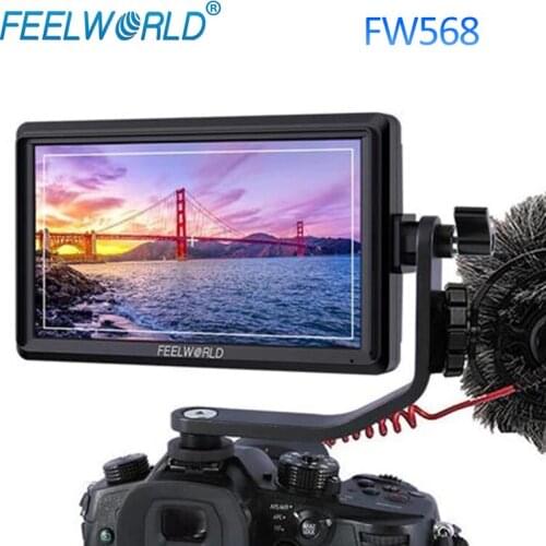 Feelworld FW568 5.5 Inch IPS Full HD Dispaly Screen 4K-HDMI Input&Loop Output Portable On-Camera Monitor with Tilt Arm