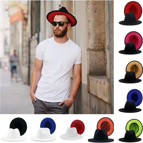Wide Brim Fedora Hats for Women Dress Hats for Men Two Tone Panama Hat with Belt Buckle/Bowknot Band Wholesale