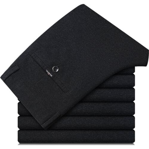 2020 Mens Business Dress Pants Slim Fit Spring Fashion Long Pants Formal Suit Pants Male Elastic Straight Casual Trousers