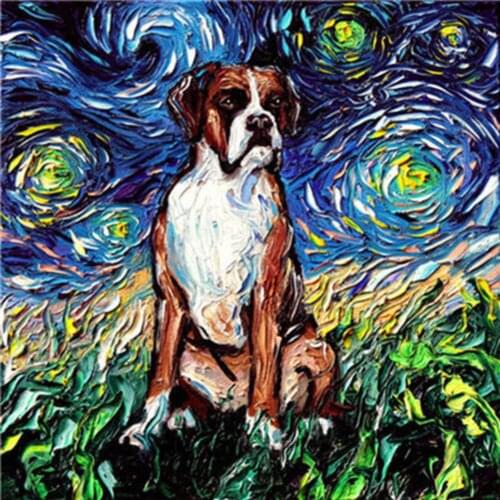 Animal Dog DIY Embroidery Cross Stitch 11CT Craft Needlework Set Printed Canvas Cotton Thread Home Decoration Dropshipping