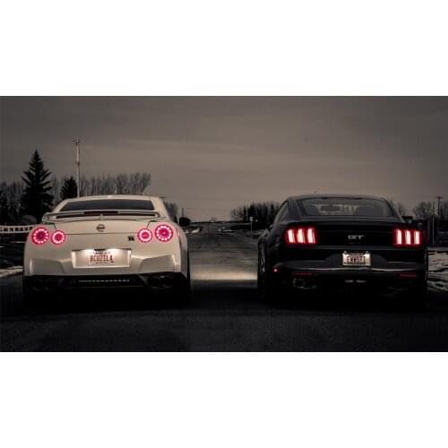 Nissan GTR VS Ford Mustang Supercar Rear View Posters Wall Art Canvas Prints Paintings Living Room Decorations