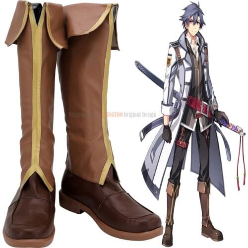 Rean Schwarzer Shoes Cosplay The Legend of Heroes 3 Rean Cosplay Boots Brown Shoes Custom Made Any Size