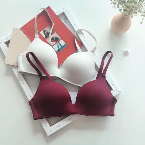 Solid Color Bralette Bodysuit Underwear For Women Simple Lingerie Sexy Wire Smooth Comfort Seamless Sports Push Up Bras Set