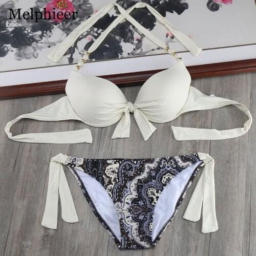 Beachwear Push Up Bra Bikinis 2019 Biquini Plus Size Swimwear Women Bandage Bikini Set Bathing Suit Pads Underwire Swimsuits NEW