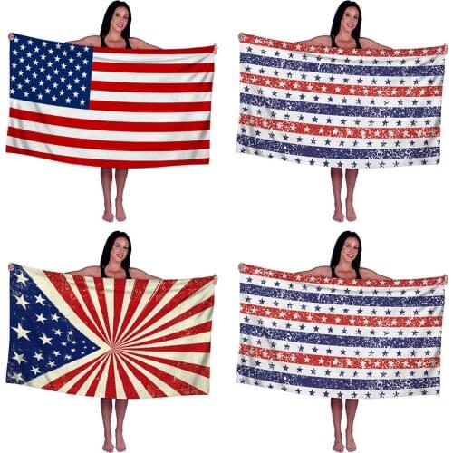 Flag Print Oversized Absorbe Beach Towel Sand Free Quick Dry Large Beach Towels Swimming Fitness Yoga Bath Towels for Woman