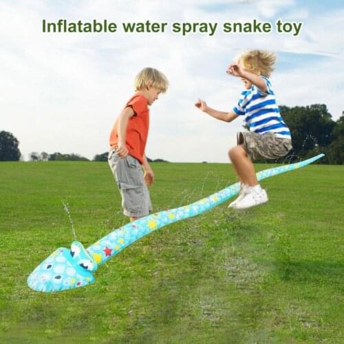 Easy-operating Inflatable Snake Water Squirt Toy Handheld Animal Shooting Water Toy Colorful for Entertainment
