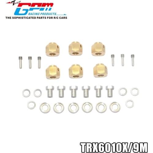 RC Car Parts Copper Widened Hex Adapter 9MM for 1/10 Model Crawler TRX6 TRX-6 Refit Upgrade Accessories