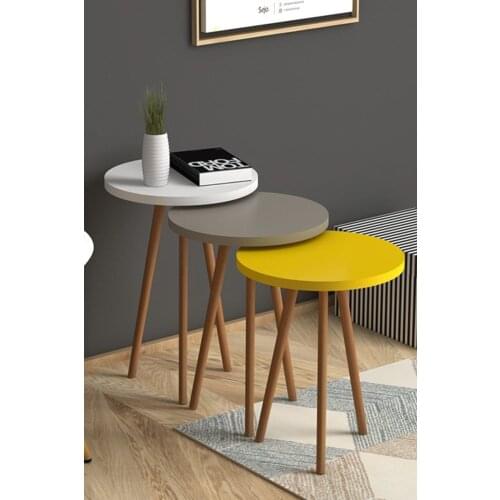 Roman Zigon coffee table White-Cappuccino-Yellow