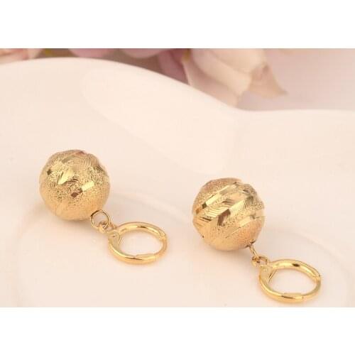 Bangrui Beads Earrings for Women/Girls Gold Color Ball Earing Jewelry Gifts African,Indonesia,Nigeria,Congo,Arab Earring