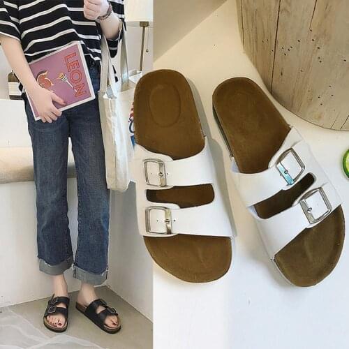 Summer Style Shoes Woman And Men Sandals Shoes Cork Slippers Sandals Flip Flop Beach Slippers Flats Heels Large Size 44