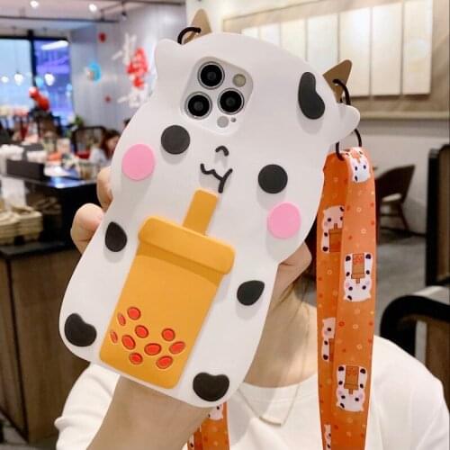 Girl Phone Case for Samsung Galaxy S21 S20 Plus Ultra S10 Note 10 A 10 30 50 70 Case With Lanyard 3D Silicone Cover A50 A70 A52