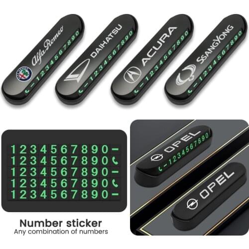 Car Styling Temporary Parking Card Phone Number Card Plate Park Stop Stickers For Citroen Subaru Ford Kia Nissan BMW Audi Lada