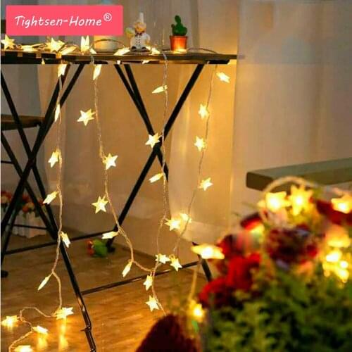 Led string 4M 40LEDs 3AA Battery Powered STAR Shaped Theme Fairy Lights Christmas Holiday Wedding Decoration Room party Lighting