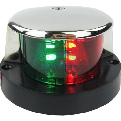 12V Boat LED Bi Color Bow Navigation Light Red Green Lenses Stainless Steel 90 Degree For Marine Yacht Speedboat