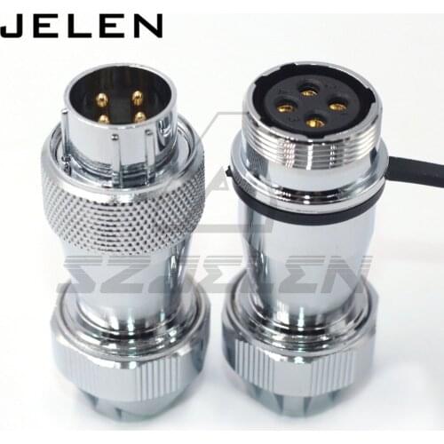WS20 series waterproof connector 4pin male and female, IP67 25A, Industrial equipment power cable wire connector plug and socke