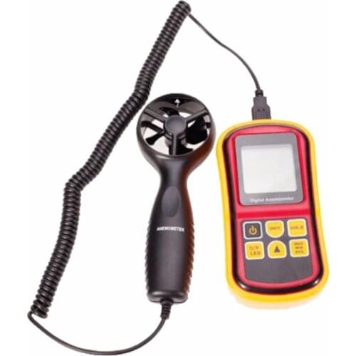 GM8901 High Accuracy Digital Anemometer Wind Meter Air Velocity Temperature Meter 0-45m/s With LCD Backlight