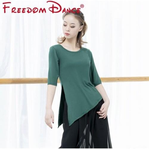 Bevel Hem Women Modern Dance Clothes Gymnastics Clothes Dance Costume Rhythmic Leotard Balllet Jazz Latin Dance Dress Girls