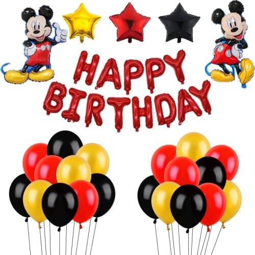 1set Disney Minnie Mickey Mouse Party Balloons Baby Shower Birthday Party Decorations kids Globos Infantiles Boy Girls Supplies