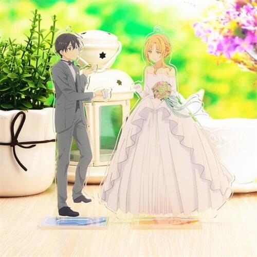 1pcs Anime SAO Cartoon Sword Art Online Printed Stand Figure Acrylic Cosplay Prop Desk Decor for Women Men Gift