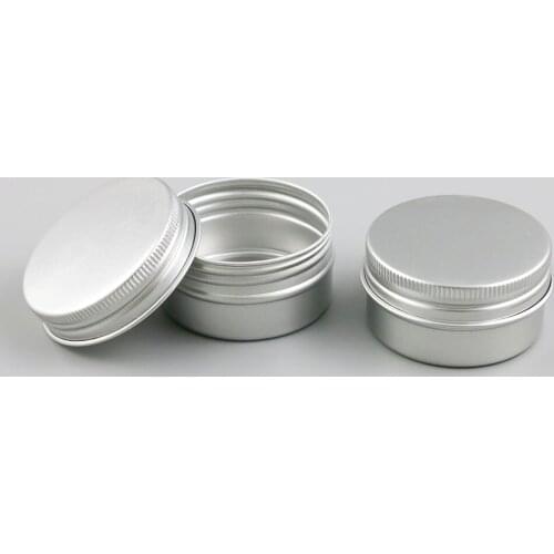 100 x Small 30g metal tins aluminum candy powder bath salt jars silver cosmetic packaging travel container 30ml 1oz