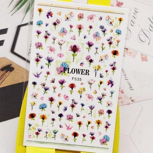 3D Nail Sticker Decals Fashion Peony Flower Design Nail Art Decorations Stickers Sliders Manicure Accessories Nails Decoraciones