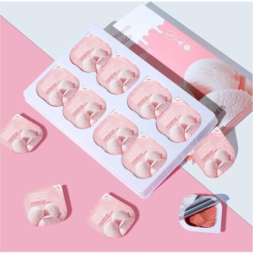 Ice Cream Mud Mask Collagen Nicotinamide Moisturizing Smear Face Masks Nourish Hydrate Brighten Remove Blackheads Face Care 8Pcs