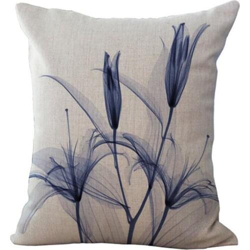 Colorful Flowers Printed Decorative Throw Pillow Floral Plant Cushion Cover Decoration Home Textile For Sofa Home