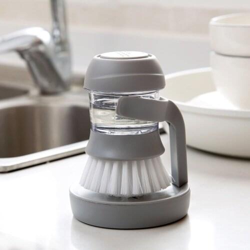 Cleaning Brush Automatic Liquid Washing Dish Brush Scrubber Pan Pot Bowl Scrub Brush Kitchen Cleaning Tools Scrubber with Base