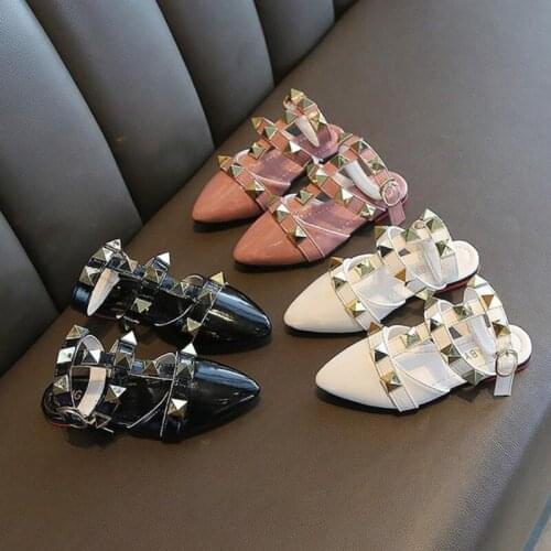 Kids Shoes Girls Shoes Rivet Girls Dress Shoes Princess PU Leather Flats Shoes Girls Kids