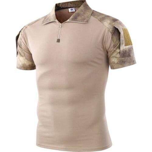 Top Quality Mens Tee Summer Military Uniform Tactical Camouflage T-Shirt Mens Outdoor Work Clothes Combat Suit