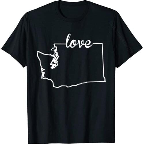Washington State Home T-Shirt I Love Evergreen State Seattle Funny Tops Shirts For Men Cotton T Shirts Printed On Latest