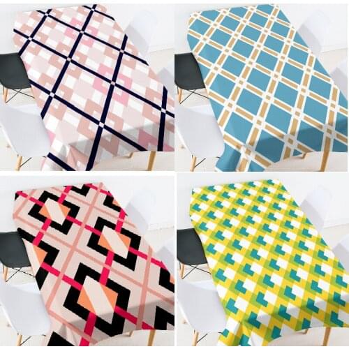 Geometric striped lattice wedding decoration table cloth waterproof dinning table decoration room decoration aesthetic Table