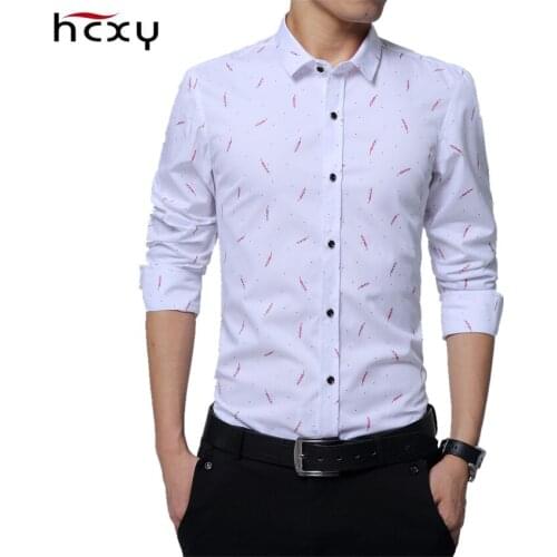 HCXY brand clothing 2020 Spring Mens casual Shirts men Long Sleeve dot printing Shirt high quality 100% cotton social masculina