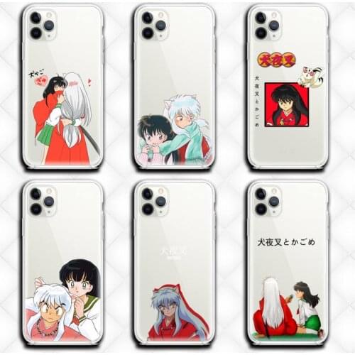 Hot Anime Japan Cartoon Inuyasha Phone Case Clear for iphone 12 11 Pro max mini XS 8 7 6 6S Plus X 5S SE 2020 XR cover