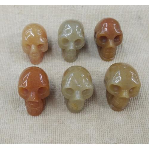 2017 Fashion top quality natural stone carved skull charms pendants for jewellery making 6pcs/lot wholesale free