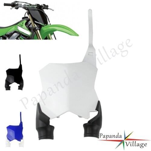 Motorcycle MX Enduro Dual Sport Front Number Plate For Kawasaki KX250F KX450F KXF 250 450 2016-2019 Dirt Bike Name Panel Plastic