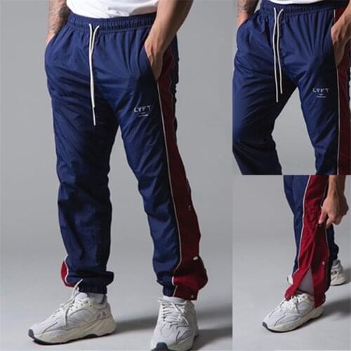 2021 Men Fitness Pants Male Spring and Autumn Sports Sweatpants Leisure Running Exercise Stitching Cotton Hight Stretch Pants